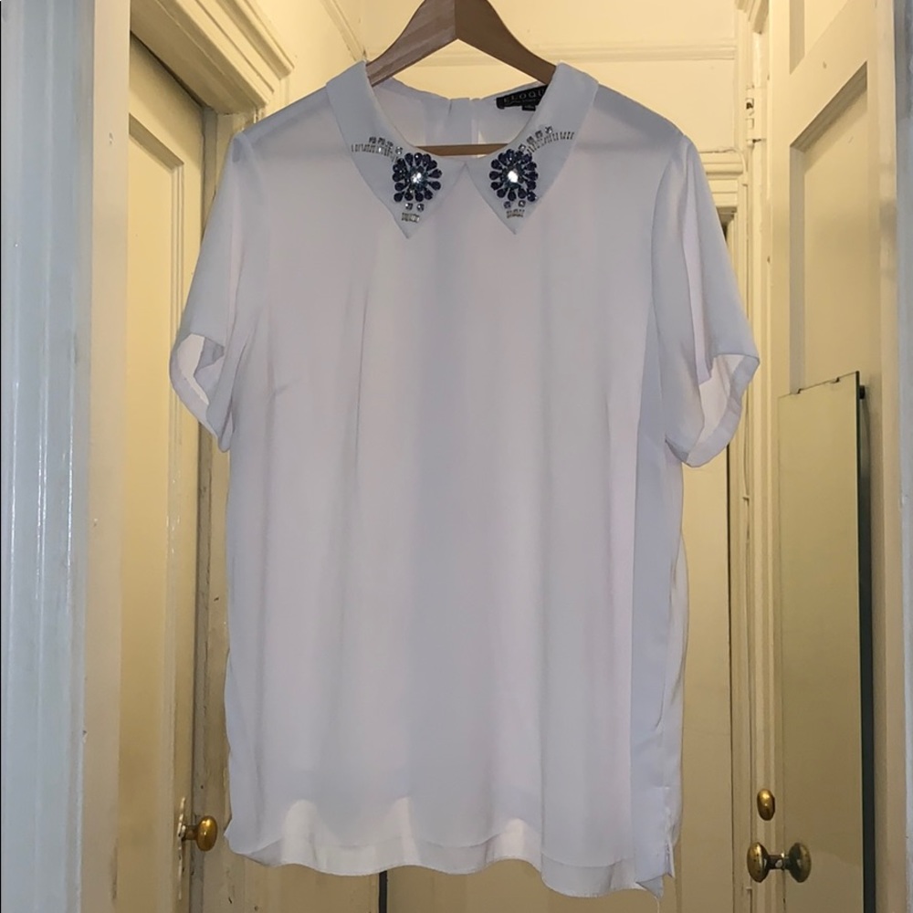 Eloquii blouse with jeweled collar size 18